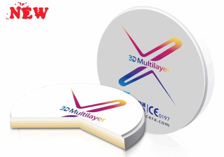 XTCERA ZrO2 – Циркониевый диск 3D Многослойный (98,5 мм, толщина диска 12 мм)