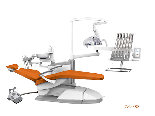 SILVERFOX 8000C-SRS0 – Стоматологическая установка с верхней подачей и с мягкой обивкой