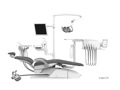 SILVERFOX 8000C-CRS0 Compact – Стоматологическая установка с нижней подачей, без гидроблока и с мягкой обивкой