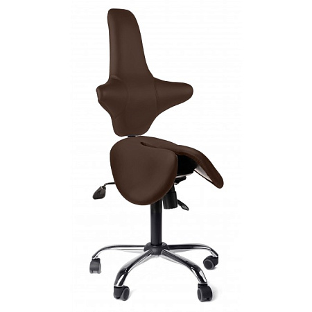 Gravitonus EZDuo Back - эргономичный стул-седло врача-стоматолога со спинкой, двуразделенное седло