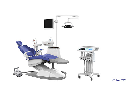 SILVERFOX 8000C-SMS0 CART – Стоматологическая установка с подкатным блоком врача и с мягкой обивкой