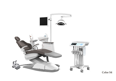 SILVERFOX 8000C-SMS0 CART – Стоматологическая установка с подкатным блоком врача и с мягкой обивкой