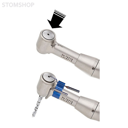 Nouvag 5053 - угловой хирургический наконечник с кнопочным зажимом, без света, 20:1