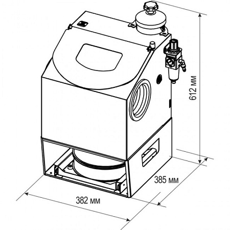Аверон АСОЗ 1.0 С ТУРБО - пескоструйный аппарат со струйным модулем МС 4.3 С и встроенным ситом 